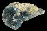 Cubic, Blue-Green Fluorite Crystals on Quartz - China #139122-1